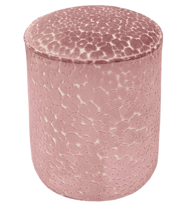 THE TIGHT ROUND OTTOMAN :: LEOPARD CUT VELVET    PINK PEONY Discount