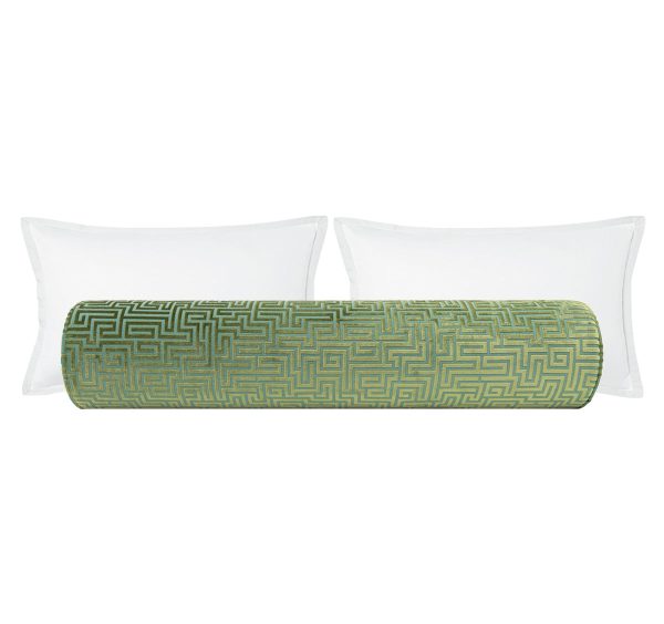 THE BOLSTER :: LABYRINTH CUT VELVET    OLIVE JADE Online now