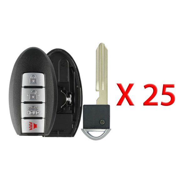 2013 - 2018 Nissan Altima Maxima Smart Key Shell 4B Fits for FCC# KR5S180144014 (25 Pack) Hot on Sale