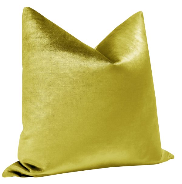 FINAL SALE : 18  X 18  FAUX SILK VELVET    CHARTREUSE PILLOW COVER Hot on Sale - Image 2