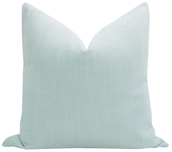 FINAL SALE : 18  X 18  SIGNATURE LINEN    SPA BLUE PILLOW COVER Online Hot Sale