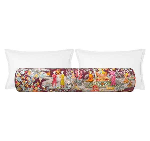 THE BOLSTER :: LODI GARDEN PRINT    PLUM | BRUNSCHWIG & FILS For Cheap