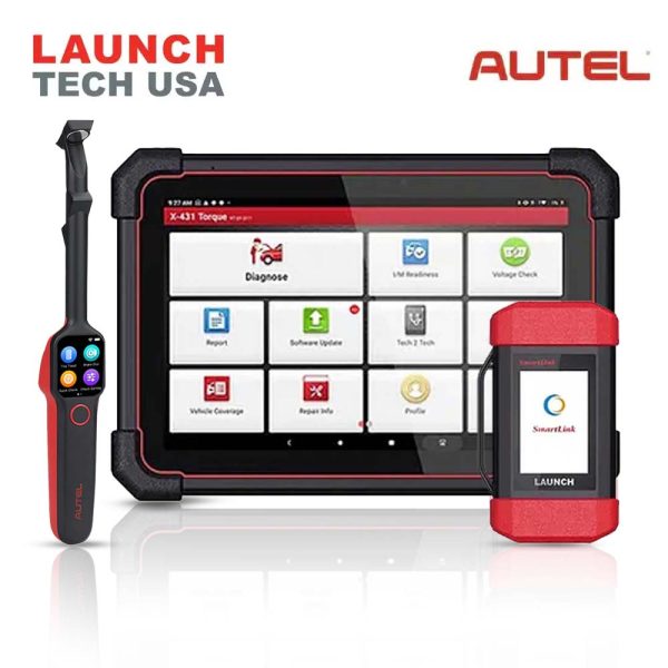 Launch - X-431 Torque HD SmartLink VCI Heavy-Duty Vehicle Diagnostic Tool with Autel MaxiTPMS TBE200 Laser Tread Depth and Brake Disc Examiner For Sale - Image 2