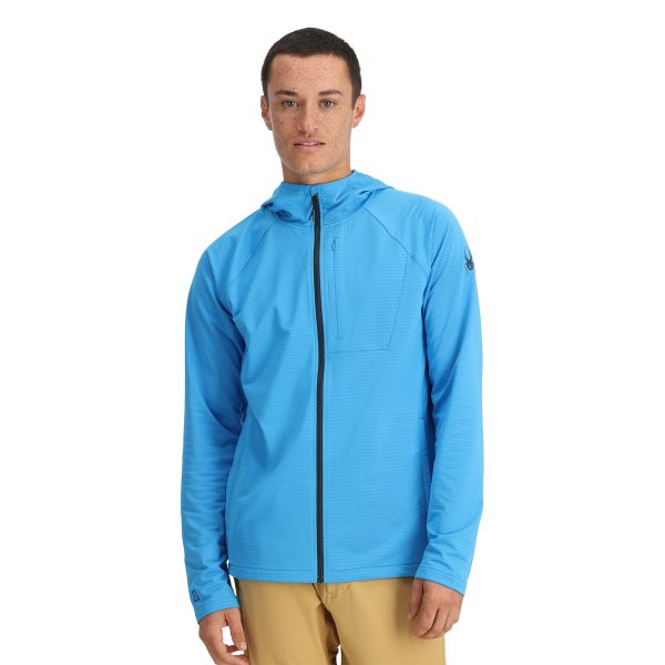 Mens Gridweb Hoodie - Aether Blue For Cheap
